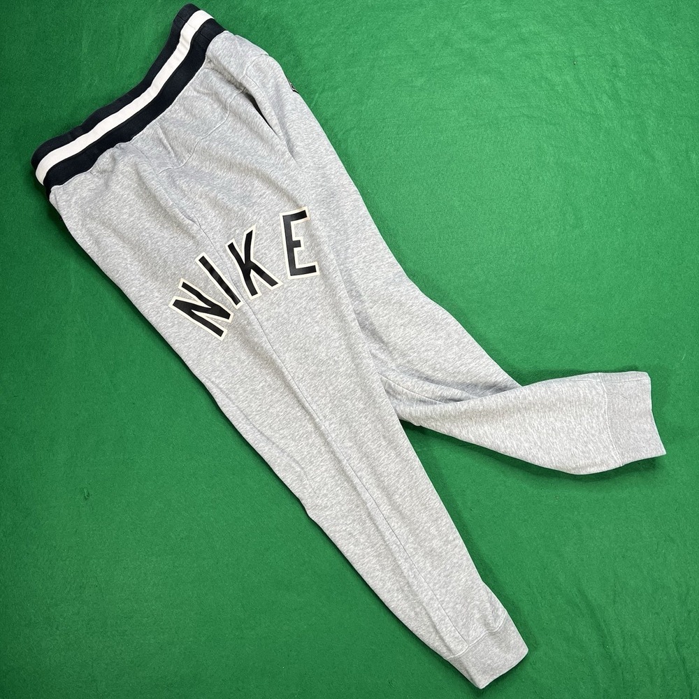 Nike Air Joggers Mens Small Gray Fleece Sweatpants Varsity Logo AR1824-063
